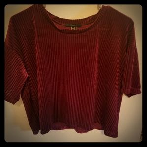 Forever 21 Women burgundy crop top